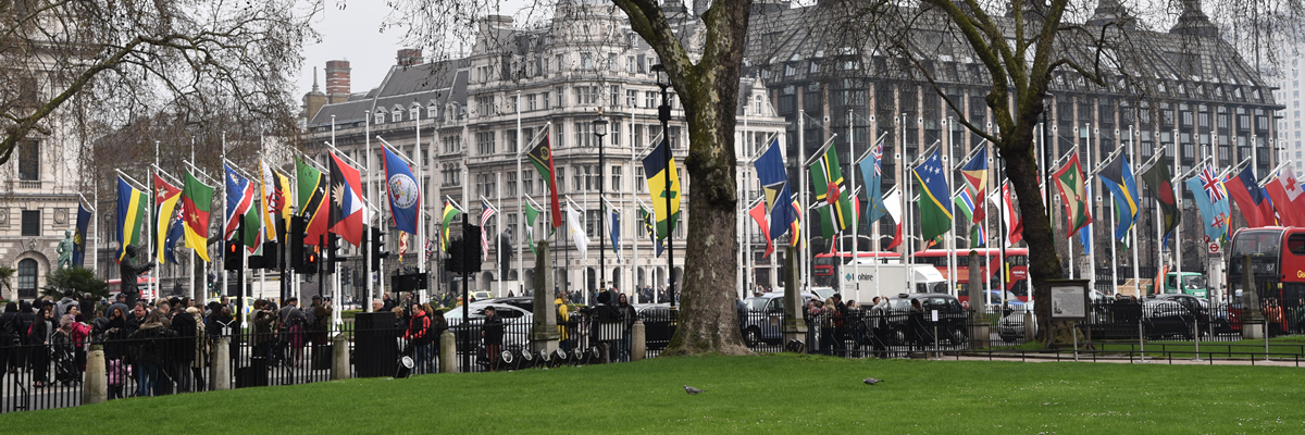 International Flags Near Westminster Abbey - AR